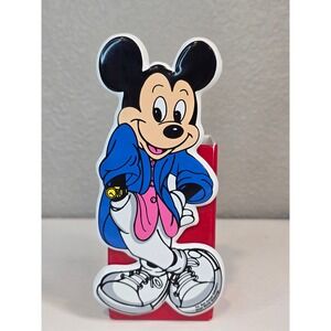 Vintage 90s Disney Mickey Mouse‎ Red Desk Organizer Pencil Holder Walt Disney